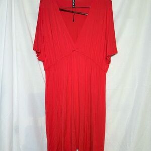 Elegant Red V-Neck Mini Dress